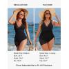imageBlooming Jelly Womens One Piece Swimsuit Tummy Control Swim Dress Modest Bathing Suit Mesh Sarong Wraps Swim SuitsBlack