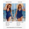 imageBlooming Jelly Womens One Piece Swimsuit Tummy Control Swim Dress Modest Bathing Suit Mesh Sarong Wraps Swim SuitsDark Blue