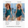 imageBlooming Jelly Womens One Piece Swimsuit Tummy Control Swim Dress Modest Bathing Suit Mesh Sarong Wraps Swim SuitsDark Cyan
