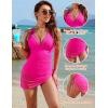 imageBlooming Jelly Womens One Piece Swimsuit Tummy Control Swim Dress Modest Bathing Suit Mesh Sarong Wraps Swim SuitsHot Pink