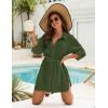 imageBlooming Jelly Womens Swimsuit Coverup Bikini Bathing Suit Cover Up Tie Side Beach Dress ShirtArmy Green