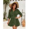 imageBlooming Jelly Womens Swimsuit Coverup Bikini Bathing Suit Cover Up Tie Side Beach Dress ShirtArmy Green