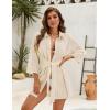 imageBlooming Jelly Womens Swimsuit Coverup Bikini Bathing Suit Cover Up Tie Side Beach Dress ShirtBeige