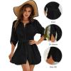 imageBlooming Jelly Womens Swimsuit Coverup Bikini Bathing Suit Cover Up Tie Side Beach Dress ShirtBlack