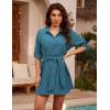 imageBlooming Jelly Womens Swimsuit Coverup Bikini Bathing Suit Cover Up Tie Side Beach Dress ShirtCyan