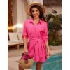 imageBlooming Jelly Womens Swimsuit Coverup Bikini Bathing Suit Cover Up Tie Side Beach Dress ShirtPink