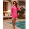 imageBlooming Jelly Womens Swimsuit Coverup Bikini Bathing Suit Cover Up Tie Side Beach Dress ShirtPink