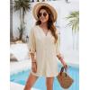 imageBlooming Jelly Womens Swimsuit Coverup Button Down Bathing Suit Cover Up Tie Swim Beach Cover UpsApricot