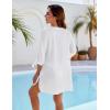 imageBlooming Jelly Womens Swimsuit Coverup Button Down Bathing Suit Cover Up Tie Swim Beach Cover UpsWhite