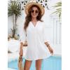 imageBlooming Jelly Womens Swimsuit Coverup Button Down Bathing Suit Cover Up Tie Swim Beach Cover UpsWhite