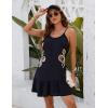 imageBlooming Jelly Womens Swimsuit Coverup Scoop Neck Bathing Suit Cover Up Adjustable Spaghetti Straps 2025 Beach Cover UpsBlack