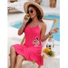 imageBlooming Jelly Womens Swimsuit Coverup Scoop Neck Bathing Suit Cover Up Adjustable Spaghetti Straps 2025 Beach Cover UpsHot Pink