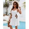 imageBlooming Jelly Womens Swimsuit Coverup Scoop Neck Bathing Suit Cover Up Adjustable Spaghetti Straps 2025 Beach Cover UpsWhite