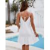 imageBlooming Jelly Womens Swimsuit Coverup Scoop Neck Bathing Suit Cover Up Adjustable Spaghetti Straps 2025 Beach Cover UpsWhite