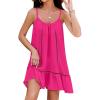 imageBlooming Jelly Womens Beach Cover Up Dress Flowy Spaghetti Strap Sleeveless Swimsuit Coverup Cute Summer Vacation SundressHot Pink