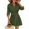 imageBlooming Jelly Womens Swimsuit Coverup Bikini Bathing Suit Cover Up Tie Side Beach Dress ShirtArmy Green