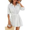imageBlooming Jelly Womens Swimsuit Coverup Bikini Bathing Suit Cover Up Tie Side Beach Dress ShirtWhite