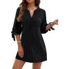 imageBlooming Jelly Womens Swimsuit Coverup Button Down Bathing Suit Cover Up Tie Swim Beach Cover UpsBlack