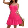 imageBlooming Jelly Womens Swimsuit Coverup Scoop Neck Bathing Suit Cover Up Adjustable Spaghetti Straps 2025 Beach Cover UpsHot Pink