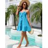 imageBlooming Jelly Women Bathing Suit Cover Up Ruffles Beach Dress Spaghetti Strap Swimsuit Coverup Vacation OutfitsPeacock Blue