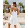 imageBlooming Jelly Women Bathing Suit Cover Up Ruffles Beach Dress Spaghetti Strap Swimsuit Coverup Vacation OutfitsWhite