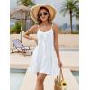 imageBlooming Jelly Women Bathing Suit Cover Up Ruffles Beach Dress Spaghetti Strap Swimsuit Coverup Vacation OutfitsWhite