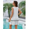 imageBlooming Jelly Women Beach Dress V Neck Swimsuit Coverup Wave Bathing Suit Cover Up Tank Dress with PocketsWhite