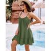 imageBlooming Jelly Womens Bathing Suit Cover Up Swim Beach Dresses Cover Ups Spaghetti Straps Swimsuit Coverups 2025Army Green