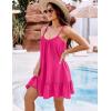 imageBlooming Jelly Womens Bathing Suit Cover Up Swim Beach Dresses Cover Ups Spaghetti Straps Swimsuit Coverups 2025Hot Pink