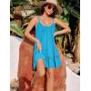 imageBlooming Jelly Womens Bathing Suit Cover Up Swim Beach Dresses Cover Ups Spaghetti Straps Swimsuit Coverups 2025Peacock Blue