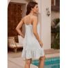 imageBlooming Jelly Womens Bathing Suit Cover Up Swim Beach Dresses Cover Ups Spaghetti Straps Swimsuit Coverups 2025White Stripes