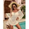 imageBlooming Jelly Womens Crochet Swimsuit Cover Up Knot Back Swim Cover Ups Drawstring Bathing Suits Coverup 2025Beige