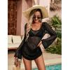 imageBlooming Jelly Womens Crochet Swimsuit Cover Up Knot Back Swim Cover Ups Drawstring Bathing Suits Coverup 2025Black