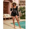 imageBlooming Jelly Womens Crochet Swimsuit Cover Up Knot Back Swim Cover Ups Drawstring Bathing Suits Coverup 2025Black