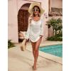 imageBlooming Jelly Womens Crochet Swimsuit Cover Up Knot Back Swim Cover Ups Drawstring Bathing Suits Coverup 2025White