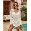 imageBlooming Jelly Womens Crochet Swimsuit Cover Up Knot Back Swim Cover Ups Drawstring Bathing Suits Coverup 2025White