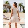imageBlooming Jelly Womens Swimsuit Coverup Bathing Suit Cover Up Ruffle Sleeve V Neck Swim Cover Up Summer Beach DressApricot