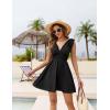 imageBlooming Jelly Womens Swimsuit Coverup Bathing Suit Cover Up Ruffle Sleeve V Neck Swim Cover Up Summer Beach DressBlack