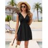 imageBlooming Jelly Womens Swimsuit Coverup Bathing Suit Cover Up Ruffle Sleeve V Neck Swim Cover Up Summer Beach DressBlack