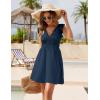 imageBlooming Jelly Womens Swimsuit Coverup Bathing Suit Cover Up Ruffle Sleeve V Neck Swim Cover Up Summer Beach DressNavy Blue