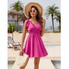 imageBlooming Jelly Womens Swimsuit Coverup Bathing Suit Cover Up Ruffle Sleeve V Neck Swim Cover Up Summer Beach DressRose Red