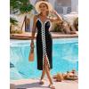 imageBlooming Jelly Womens Swimsuit Coverup Color Block Bathing Suit Beach Cover Up Summer Sleeveless SwimwearBlack