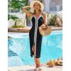 imageBlooming Jelly Womens Swimsuit Coverup Color Block Bathing Suit Beach Cover Up Summer Sleeveless SwimwearBlack