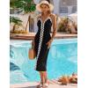 imageBlooming Jelly Womens Swimsuit Coverup Color Block Bathing Suit Beach Cover Up Summer Sleeveless SwimwearBlack