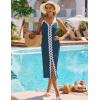 imageBlooming Jelly Womens Swimsuit Coverup Color Block Bathing Suit Beach Cover Up Summer Sleeveless SwimwearPale Blue
