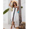 imageBlooming Jelly Womens Swimsuit Coverup Color Block Bathing Suit Beach Cover Up Summer Sleeveless SwimwearWhite