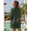 imageBlooming Jelly Womens Swimsuit Coverups White Chiffon Bikini Swimwear Beach Cover Up Dress ShirtArmy Green