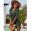 imageBlooming Jelly Womens Swimsuit Coverups White Chiffon Bikini Swimwear Beach Cover Up Dress ShirtArmy Green