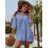 imageBlooming Jelly Womens Swimsuit Coverups White Chiffon Bikini Swimwear Beach Cover Up Dress ShirtBaby Blue02