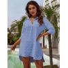 imageBlooming Jelly Womens Swimsuit Coverups White Chiffon Bikini Swimwear Beach Cover Up Dress ShirtBaby Blue02